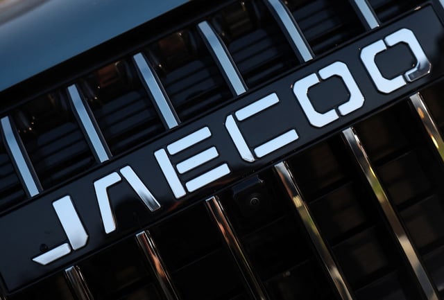 Detail of branding is seen on a Jaecoo 7 sports utility vehicle at a UK launch event for the car, manufactured by Chinese automobile maker Chery, near Windsor, Britain, January 30, 2025.  REUTERS/Toby Melville/File Photo