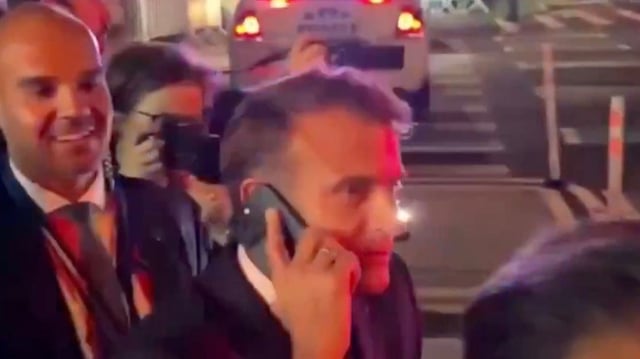 Macron blieb in New York wegen Trumps Autokolonne stecken und musste zu Fuß weitergehen.