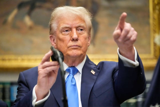 President Donald Trump in the Roosevelt Room of the White House on Sept. 22, 2025.