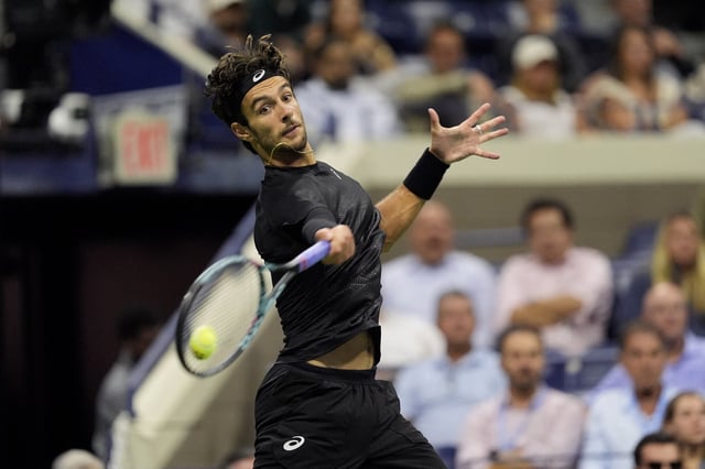Tennis - U.S. Open - Flushing Meadows, New York, United States - September 3, 2025 Italy's Lorenzo Musetti in action during his quarter final match against Italy's Jannik Sinner REUTERS/Eduardo Munoz/File Photo