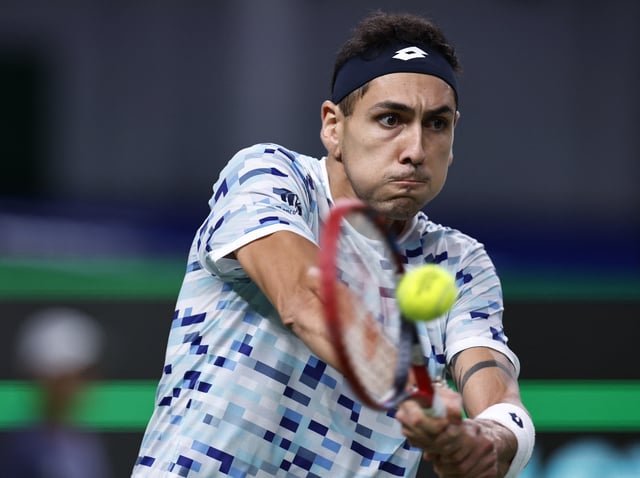 Tennis - Shanghai Masters - Qizhong Forest Sports City Arena, Shanghai, China - October 6, 2024 Chile's Alejandro Tabilo in action during his round of 32 match against Tommy Paul of the U.S. REUTERS/Tingshu Wang/File Photo