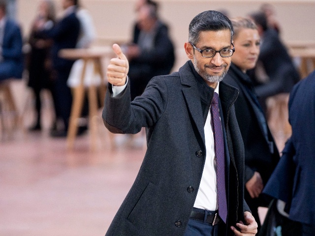 Sundar Pichai, chief executive officer of Alphabet Inc., at Station F during the AI Action Summit in Paris, France, on Tuesday, Feb. 11, 2025. France's president Emmanuel Macron said foreign and domestic companies will invest a total of 109 billion in artificial intelligence projects in France, marking a push to position the country as a competitive hub for AI development. Photographer: Nathan Laine/Bloomberg