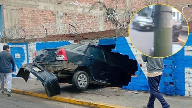 Así quedó el automóvil tras el violento accidente de tránsito.