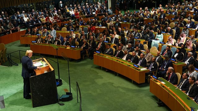 El presidente Donald Trump se dirige a la Asamblea General de las Naciones Unidas el martes 23 de septiembre de 2025 en Nueva York. (Foto AP/Evan Vucci)