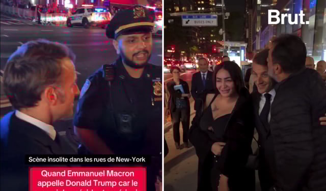 Macron en las calles de Manhattan