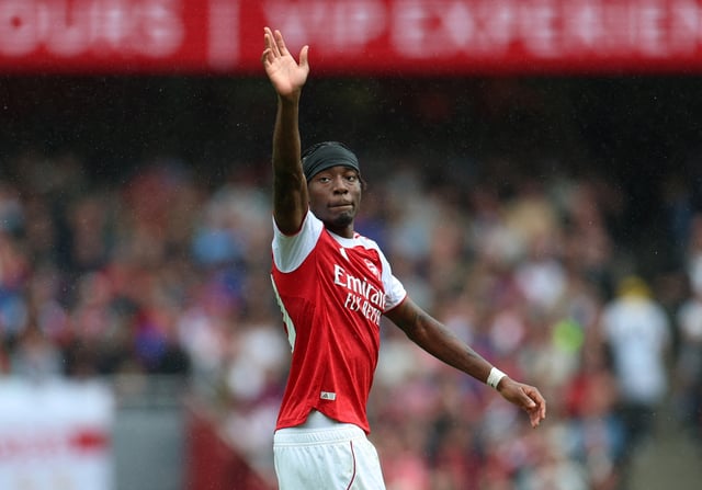 Soccer Football - Premier League - Arsenal v Nottingham Forest - Emirates Stadium, London, Britain - September 13, 2025 Arsenal's Noni Madueke waves to the crowd during the match REUTERS/Hannah Mckay/File Photo