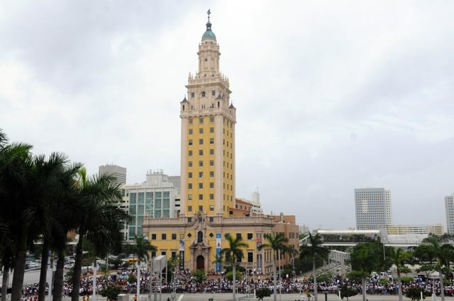 The Florida Cabinet is expected to vote next week to dedicate a parking lot near the Freedom Tower as land for Donald Trump’s presidential library. (Sun Sentinel file photo)
