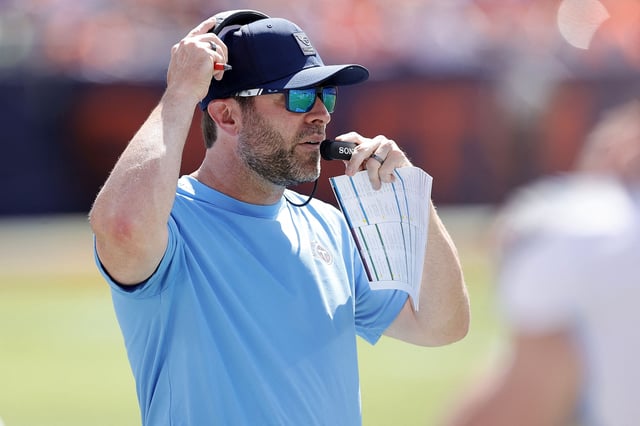 Sep 7, 2025; Denver, Colorado, USA; Tennessee Titans head coach Brian Callahan in the first half at Empower Field at Mile High. Mandatory Credit: Isaiah J. Downing-Imagn Images/File photo