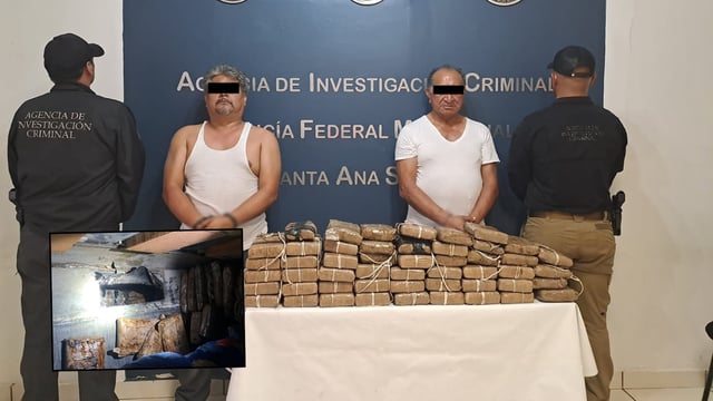 Detienen a dos hombres con 50 kilos de heroína en autobús de pasajeros en Sonora