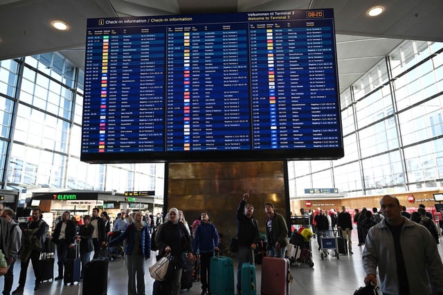 Cómo fue el incidente en los aeropuertos de Dinamarca y Noruega (Photo by Sergei GAPON / AFP)
