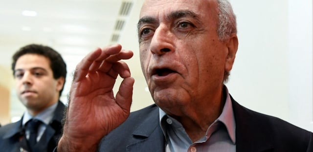 L'homme d'affaires franco-libanais Ziad Takieddine à son arrivée au palais de justice de Paris le 7 octobre 2019, au premier jour du procès du volet financier de l'affaire Karachi