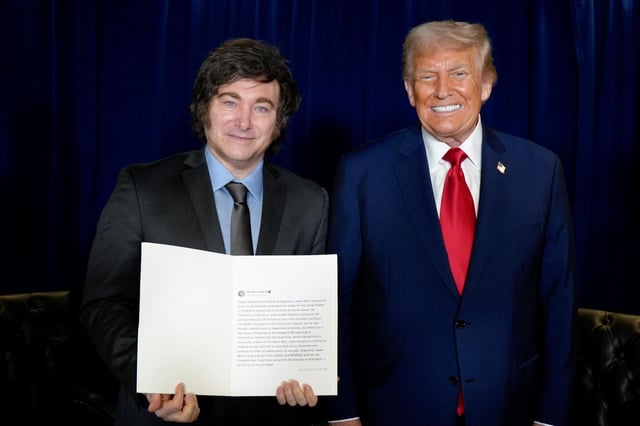 Javier Milei y Donald Trump, este martes en la ONU.