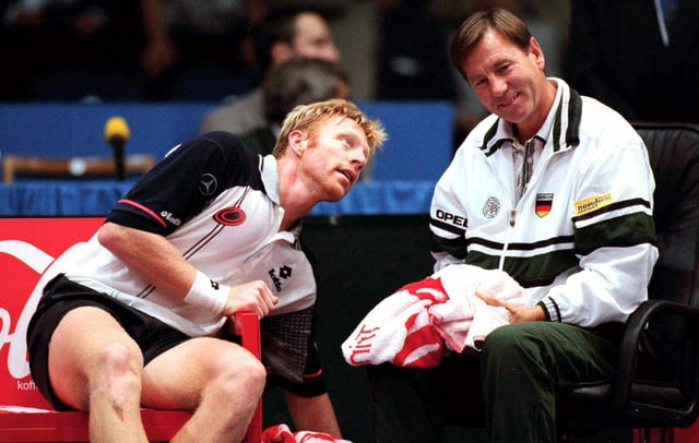 Boris Becker (l.) und Niki Pilic