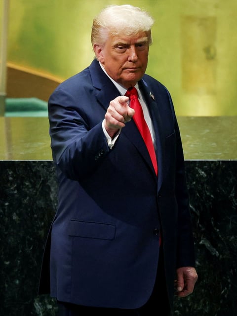 Donald Trump à la tribune de l'ONU, le 23 septembre à New York.