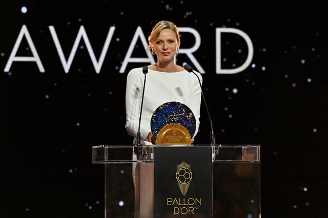 Princess Charlene is seen at the 69th Ballon D'Or Ceremony on September 22.