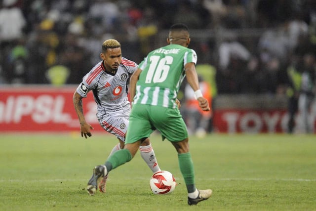 Oswin Appollis (left) got the only goal of the game in Bloemfontein. Picture: Charle Lombard/Gallo Images