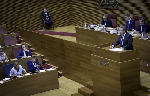 El síndic de Vox, José María Llanos, interviene en el Debate de Política General, este martes.