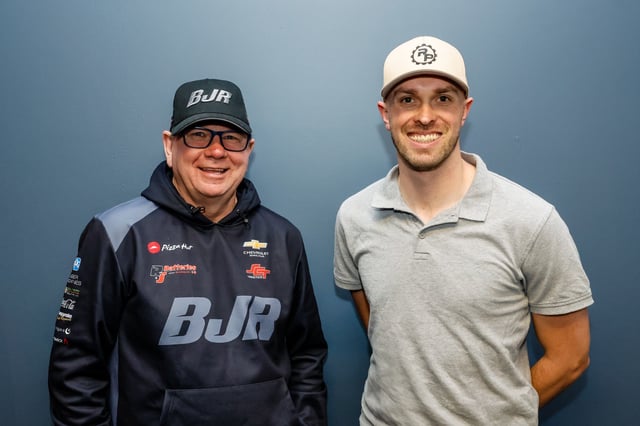 Team owner Brad Jones and new signing Cam Hill. Image: Supplied