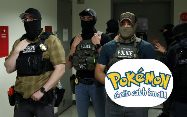 El Departamento de Seguridad Nacional de EE. UU. publicó un video de arrestos de inmigrantes editado con la música y los personajes de Pokémon, acompañado del lema “Gotta Catch ’Em All”. (Foto: CHARLY TRIBALLEAU / AFP)