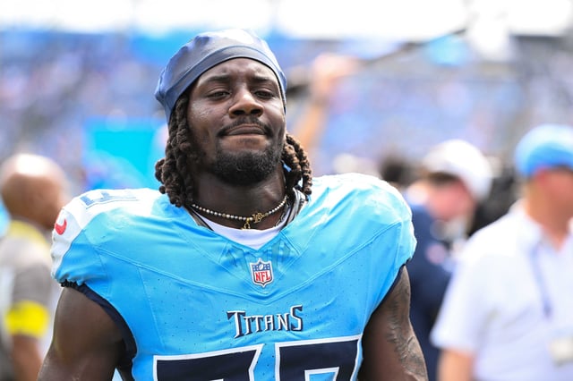 Sep 14, 2025; Nashville, Tennessee, USA;  Tennessee Titans cornerback Jarvis Brownlee Jr. (29) walks off the field against the Los Angeles Rams during pre-game warmups at Nissan Stadium. Mandatory Credit: Steve Roberts-Imagn Images/File photo
