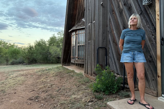 Arlene Mendler, who moved to a rural area north of Abilene, Texas more than 30 years ago for the natural setting, is photographed on Monday, Sept. 22, 2025. (AP Photo/Matt O'Brien)