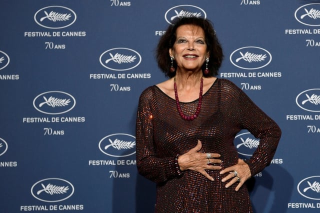 L'actrice italienne Claudia Cardinale à son arrivée à une cérémonie marquant le 70e anniversaire du Festival international du film de Cannes le 20 septembre 2016 à Paris