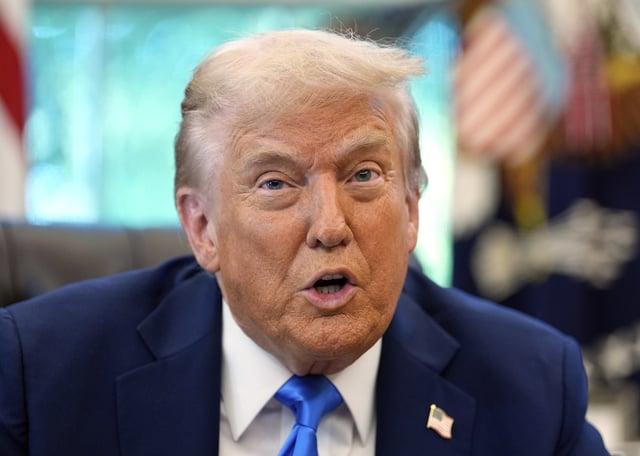 President Donald Trump speaks in the Oval Office of the White House, Friday, Sept. 19, 2025, in Washington. (AP Photo/Alex Brandon)