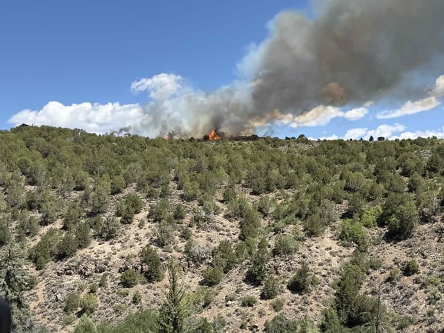 The Ranch at Coulter Creek fire burning in Garfield County forced residents in the area to evacuate on Sunday, Aug. 3, 2025. (Photo courtesy of the Carbondale & Rural Fire Protection District)