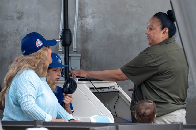 A Los Angeles Zoo employee takes tickets at the zoo entrance on Tuesday, Sept. 23, 2025.  On Tuesday Mayor Karen Bass announced a labor agreement that averts the previously proposed layoffs in the City of LA’s 2025-2026 budget.  (Photo by David Crane, Los Angeles Daily News/SCNG)