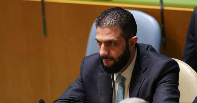 Syrian President Ahmad Al Shara listens during the General Debate at the UN headquarters in New York City on September 23.  AFP
