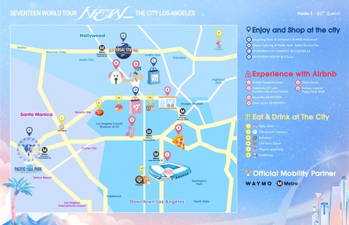 A map of the "Seventeen The City LA" event, provided by Pledis Entertainment (PHOTO NOT FOR SALE) (Yonhap)