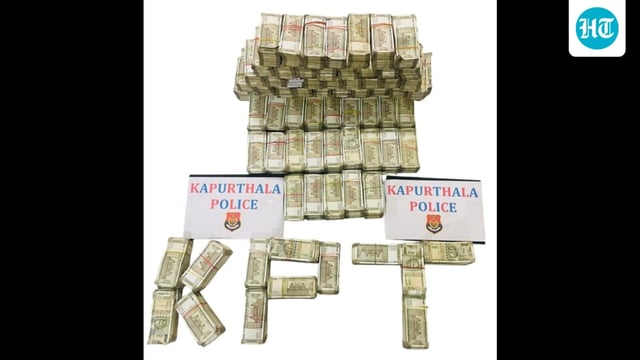 Cash recovered by the Kapurthala police on Tuesday. (HT Photo)