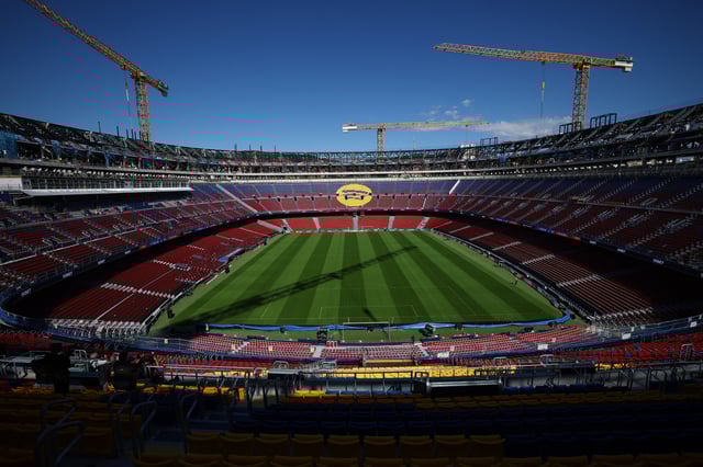 Soccer Football - Visit of FC Barcelona's new Spotify Camp Nou, Barcelona, Spain - September 23, 2025 General view inside the stadium during the visit REUTERS/Albert Gea