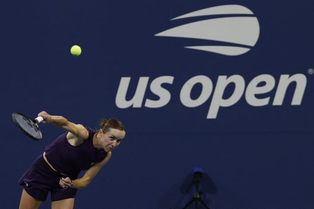 Aug 25, 2025; Flushing, NY, USA; Elina Svitolina (UKR) serves against Anna Bondar (HUN)(not pictured) on day two of the 2025 US Open tennis tournament at USTA Billie Jean King National Tennis Center. Mandatory Credit: Geoff Burke-Imagn Images/File Photo