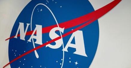 The NASA logo is displayed at the Earth Information Center exhibit, at NASA headquarters in Washington, DC, on June 21, 2023