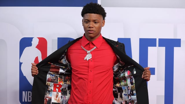 Ace Bailey arrives before the first round of the 2025 NBA Draft at Barclays Center. Mandatory Credit: Brad Penner-Imagn Images