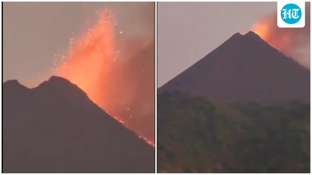A video of the eruption was captured by one of the Indian Navy's warships.