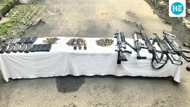 Arms recovered by security forces reportedly used during the ambush on 33 Assam Rifles five days ago. (Sourced)
