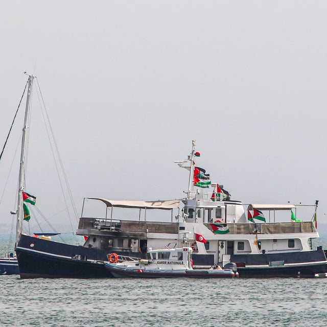 Ein Boot der Gaza-Hilfsflotte.