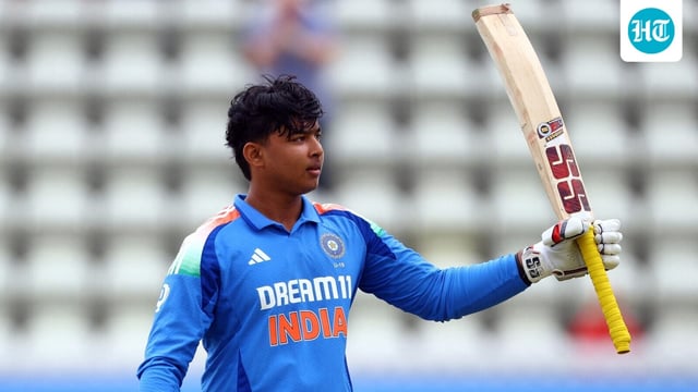 India's Vaibhav Suryavanshi celebrates