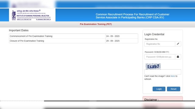 IBPS Clerk PET Admit Card 2025 Out