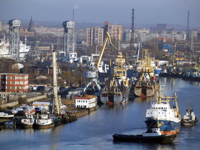 Der Industriehafen der russischen Exklave Kaliningrad.