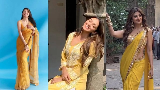 Shardiya Navratri Day 4: Bollywood Divas-inspired Yellow Ethnic Looks To Look All Glam. (Image: Pinterest)