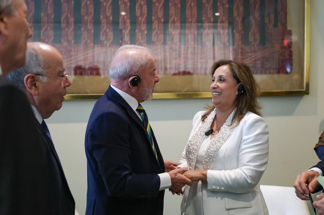 La presidenta Dina Boluarte sostuvo una reunión bilateral con su homólogo de Brasil, Lula da Silva. (Foto: Presidencia)