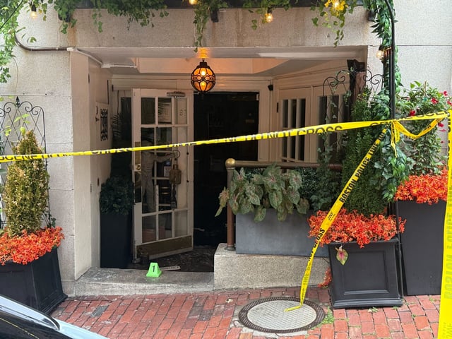 The scene on Mount Vernon Street Wednesday morning.