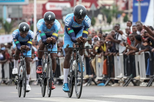 The Benin team at cycling's world title mixed relay
