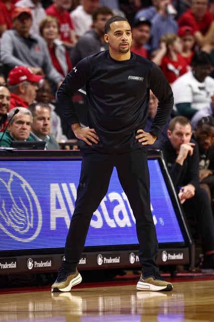Nov 6, 2024; Piscataway, New Jersey, USA; Wagner Seahawks head coach Donald Copeland looks on during the first half against the Rutgers Scarlet Knights at Jersey Mike's Arena. Mandatory Credit: Vincent Carchietta-Imagn Images/File Photo