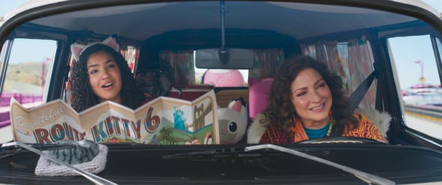 Gabby (Laila Lockhart Kraner), left, and Gigi (Gloria Estefan) in DreamWorks Animation’s “Gabby’s Dollhouse: The Movie.”