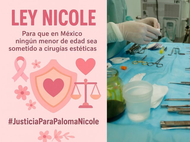 Se presentó ya la primera iniciativa para la regulación de cirugías estéticas en menores de edad tras el fallecimiento de Paloma Nicole, de 14 años, en Durango.