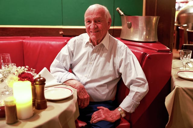 House of Prime Rib owner Joe Betz sits for a portrait at the House of Prime Rib in San Francisco in 2024. He has died at age 86.